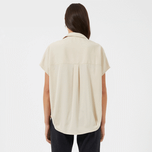 French Connection Crepe Short Sleeve Popover